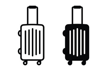 travel bag icon set. vacation, baggage and luggage symbol. isolated vector image in simple style