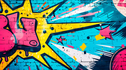 Comic book explosion background. Pop art style of graffiti background