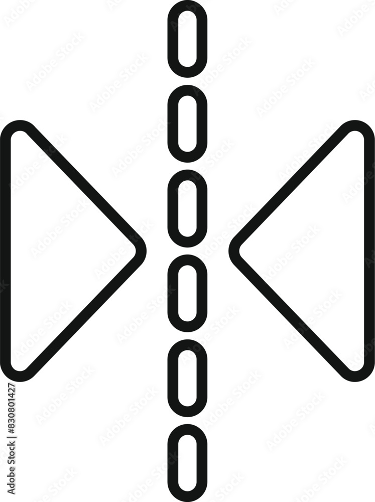 Poster vector illustration of a media control icon combining play and pause symbols in a simple outline sty