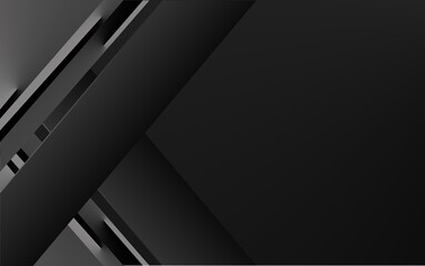 Black premium background with luxury dark geometric and abstract elements. Low poly gradient shapes luxury silver platinum lines vector.
