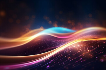 Blue neon light effect communication technology technology background, abstract graphic poster PPT background