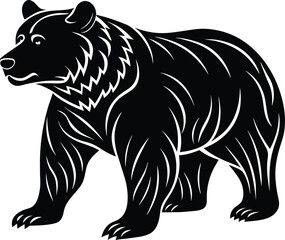 Cute Bear silhouette vector illustration design