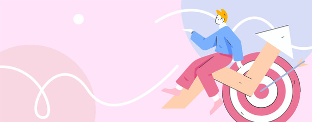 Marketing planning business characters flat vector concept operation hand drawn illustration
