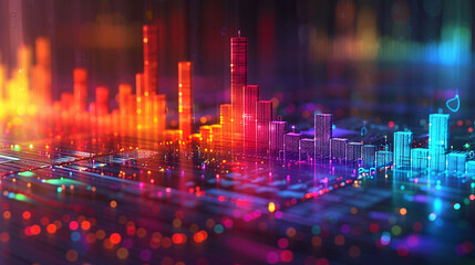 Obraz premium Futuristic smart digital city smart city and technology business concept