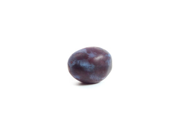 Purple plum isolated on white background. .