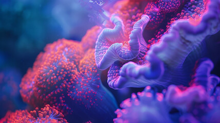 Coral abstracts, vibrant and pure, perfect for posters at science-themed events,