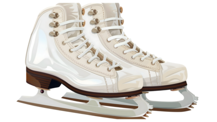 Illustration of Ice skate isolated on a transparent background, PNG, Ai