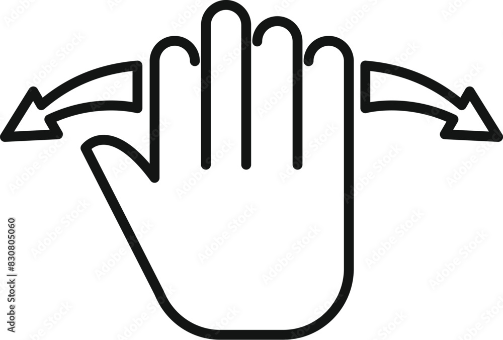 Poster black and white vector swipe gesture hand icon for touchscreen mobile interaction and user interface