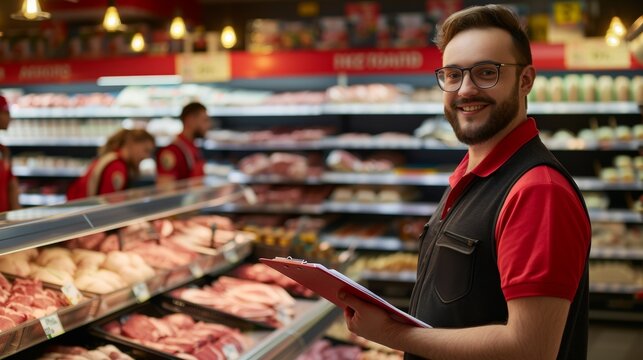 The supermarket employee working - Powered by Adobe