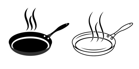 Frying pan vector icon isolated. linear and filled various. Vector illustration concept.