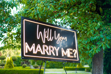 beautiful wedding ceremony in park