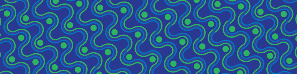 Retro Geometric gradient wavy line art Pattern design.