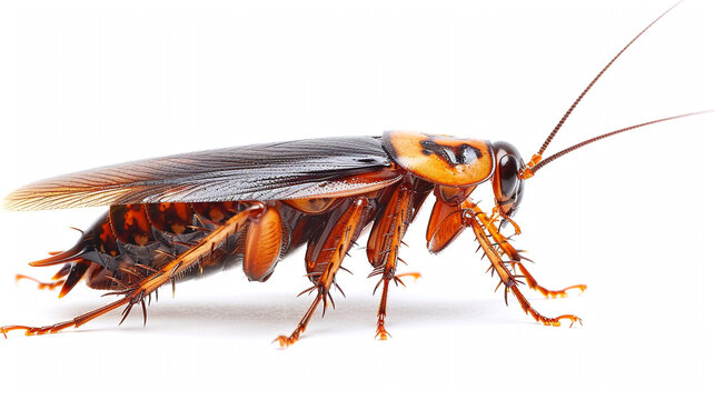 Close up of a Cockroach on White Background