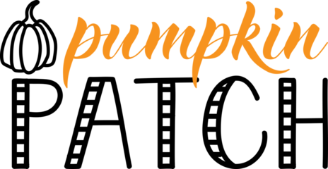 Pumpkin patch. Lettering. Ink illustration. t-shirt design.