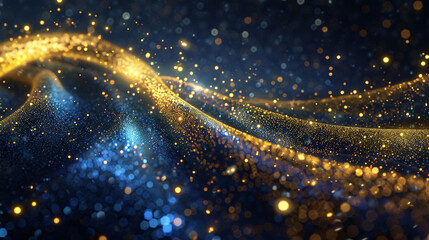 Golden particle background, abstract graphic poster PPT background