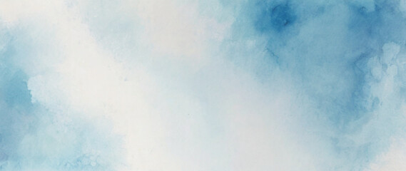 Blue and white abstract watercolor background