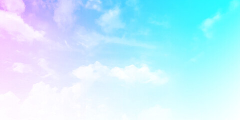 Cloud and sky with a pastel colored background. Pastel of sky and soft cloud abstract background