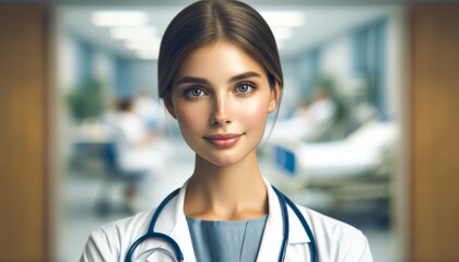 Female Doctor Portrait in a Hospital Setting