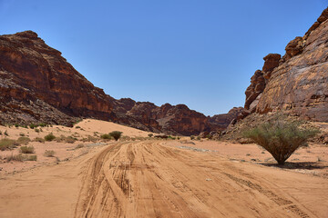 Mountains, An erosion formation in the desert near Elephant Rock, near Al-Ula, Saudi Arabia