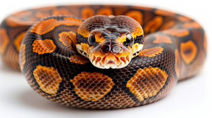 Fototapeta premium Close-Up of Snake on White Background