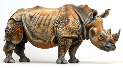 Fototapeta premium Close Up of Rhinoceros on White Background