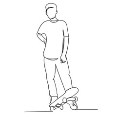 Fototapeta premium a boy with a skateboard