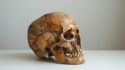 Fototapeta premium Human Skull on Table