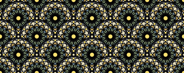 Vector seamless pattern with bright ethnic pattern. For printing, packaging, textiles