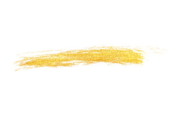 Gold Golden Brush Stroke, Oil Paint Acrylic Paint. Isolated on White Background and Transparent PNG.
