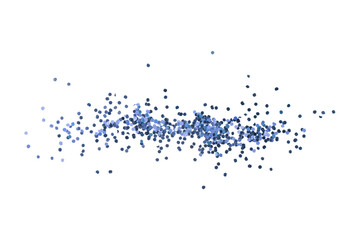 Blue Glitter Glitters. Isolated on White Background and Transparent PNG.