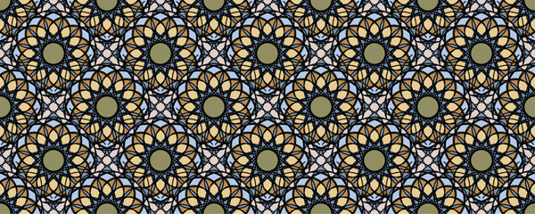 Vector seamless pattern with bright ethnic pattern. For printing, packaging, textiles