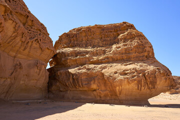 Mountains, An erosion formation in the desert near Elephant Rock, near Al-Ula, Saudi Arabia
