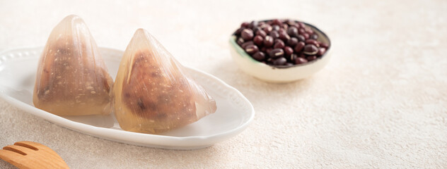 Zongzi, crystal ice rice dumpling for Dragon Boat Festival food.