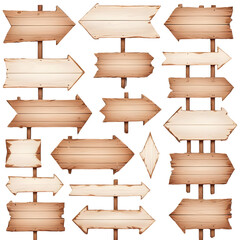 PNG set of wooden arrow