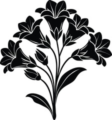  Freesia silhouette vector illustration