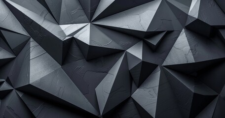 Fototapeta premium Black abstract background with geometric shapes.
