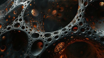 Naklejka premium Close Up of Water Bubbles on Surface