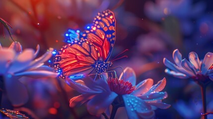 A butterfly is resting on a flower