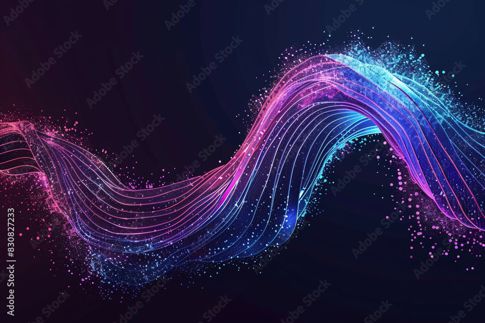 Poster technology data background glowing particles abstract futuristic and technology digital wave particl