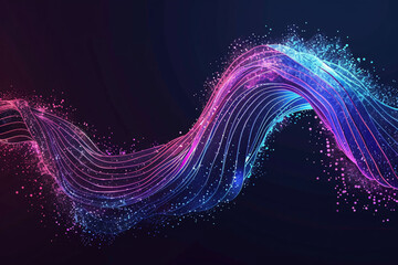 Technology data background glowing particles abstract futuristic and technology digital wave particles glowing background, 3D rendering