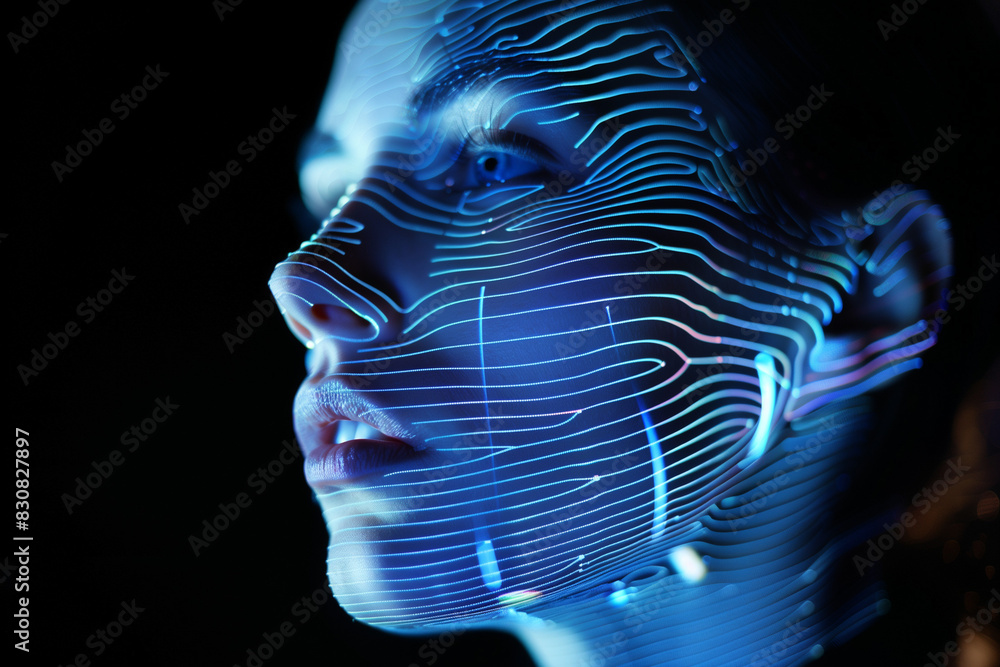 Aufkleber human face with algorithm
