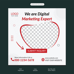 Social Media Post Digital Marketing Banner Vector