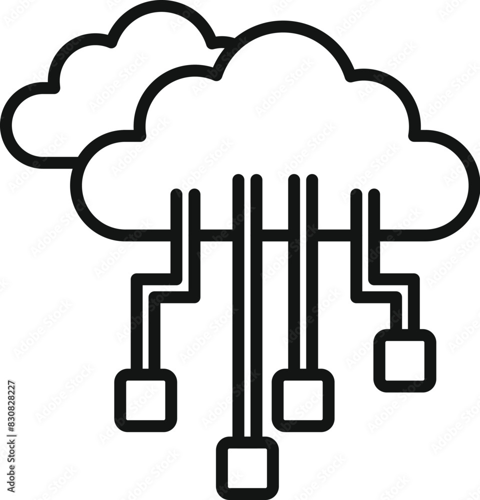 Poster abstract black and white cloud computing concept icon with data storage. digital network. internet. 