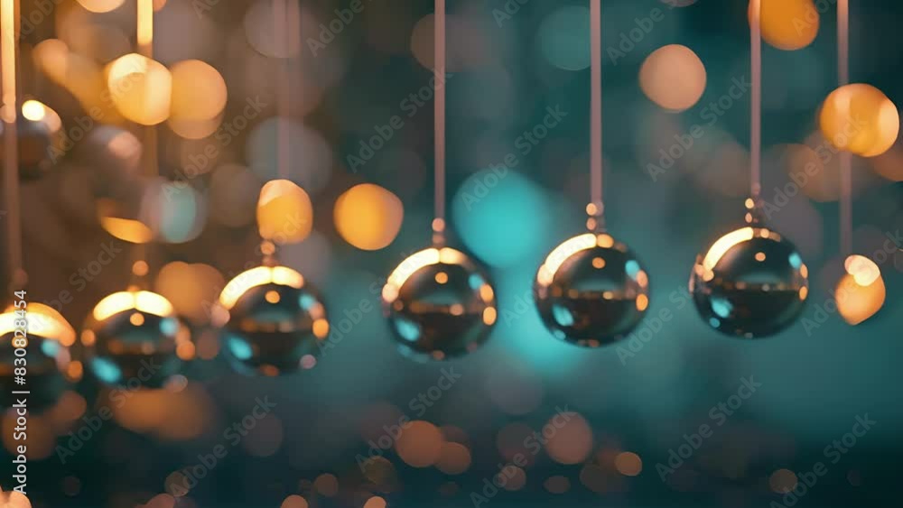 Poster a drawing of the iconic newtons cradle but instead of metal balls it shows blockchain blocks transfe