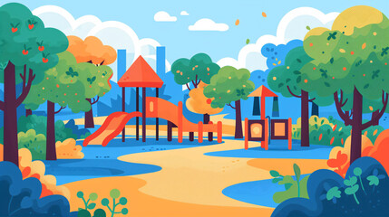 Children's Day Parent-child Paradise Children's Playground Childhood 3D Illustration