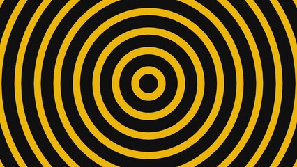 4k yellow black seamless looped animated background. 3d circle rings minimal animation for presentation, event, party text backdrop. Endless pure transition. Blank frame