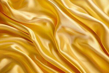 Fototapeta premium Golden silk fabric cloth background texture
