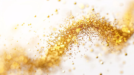 Golden geometric background and swirls of DNA molecules, medical 3D rendering concept illustration