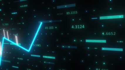 Stock market chart. Computer generated 3d render