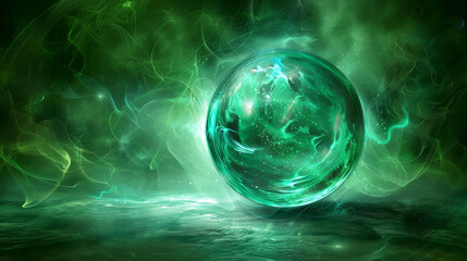 Unique enchanted crystal ball illustration with a mystical glow, exuding ancient wisdom  perfect for mystical decor marketing.